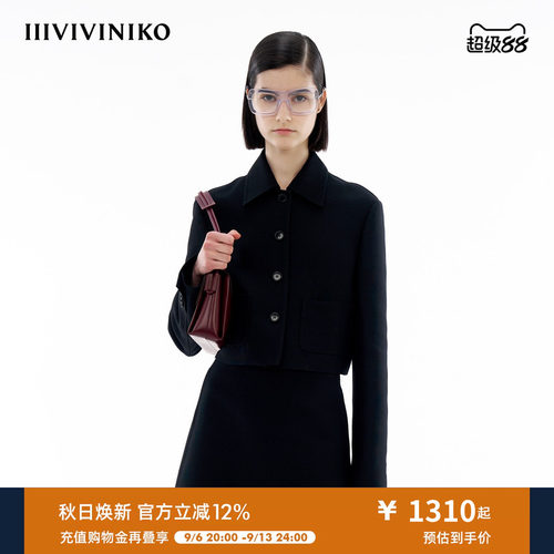 双面缎翻领短外套IIIVIVINIKO
