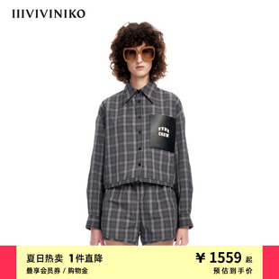 女M310405126B 暗格纹截短衬衫 意大利LIMONTA色织 IIIVIVINIKO