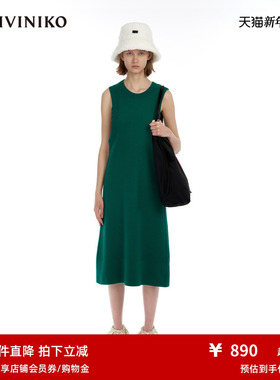 IIIVIVINIKO“进口美丽诺羊毛”缩绒A型背心连衣裙女M341113623D