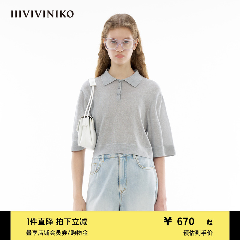 polo领短袖针织衫IIIVIVINIKO