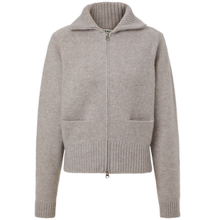 IIIVIVINIKO“羊绒绵羊毛混纺”翻领罗纹针织开衫女M343737649D