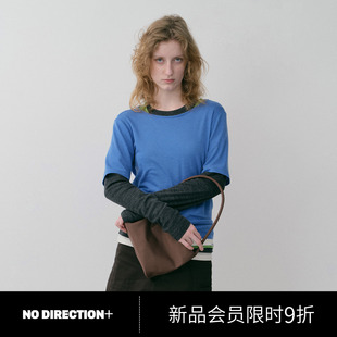 N534012321B 混纺慵懒时髦假两件针织打底衫 DIRECTION