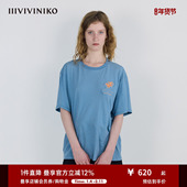 IIIVIVINIKO2025秋新款 40支精棉 艺术家合作系列落肩T恤女
