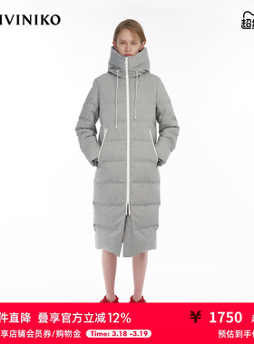 IIIVIVINIKO“90白鸭绒”羊毛混纺覆膜长款羽绒服女M349114128F