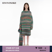 女M343733638E 宽松多巴胺针织套头衫 IIIVIVINIKO 羊驼羊毛混纺