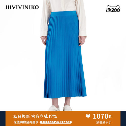 【设计师款】冬新款松紧腰针织百褶半身长裙女J447015603D