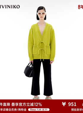 IIIVIVINIKO「JEN UMAN合作系列」百搭V领针织开衫女R340244677D