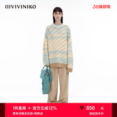 IIIVIVINIKO秋季 多巴胺重工间条慵懒针织毛衣女C330109632B 新品