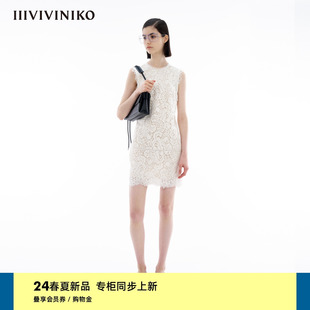 蕾丝花边连衣裙女M420633363E 圆领无袖 新款 IIIVIVINIKO2024夏季