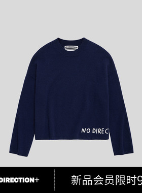 NO DIRECTION+ 羊绒手工刺绣logo圆领针织N540124626C44