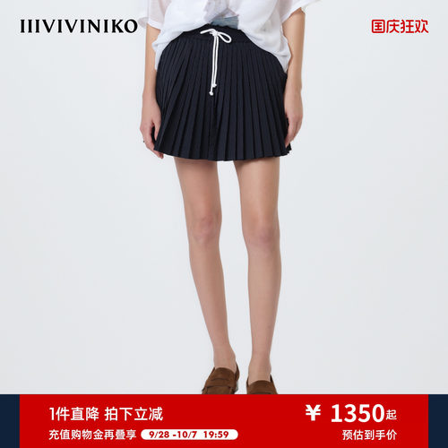 IIIVIVINIKO2026夏季新款运动感抽绳百褶裙裤子女M620827114C