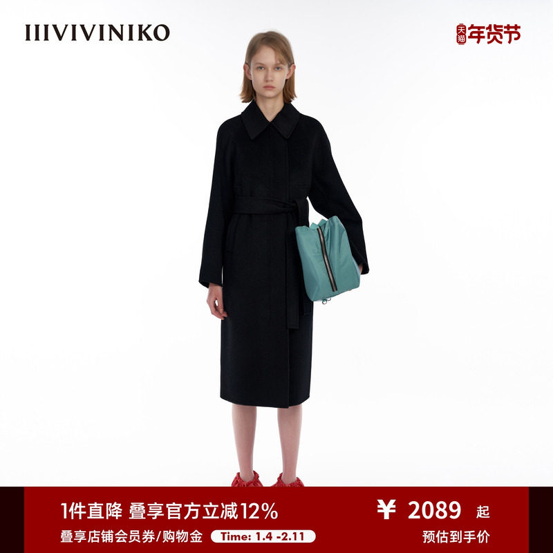 IIIVIVINIKO“羊毛羊绒混纺”双面呢长毛呢大衣外套女M349026113D,女装/女士精品,毛呢外套,淘宝优惠券,粉丝福利购,淘宝优惠卷