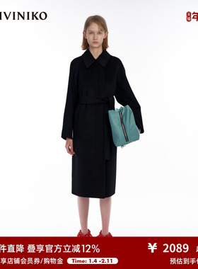 IIIVIVINIKO“羊毛羊绒混纺”双面呢长毛呢大衣外套女M349026113D