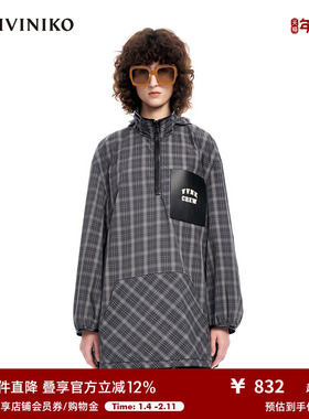 IIIVIVINIKO“意大利LIMONTA色织”暗格纹连衣裙女M310606126B