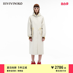 IIIVIVINIKO 运动风衣女M330902140B 休闲长款 双面异色复合面料