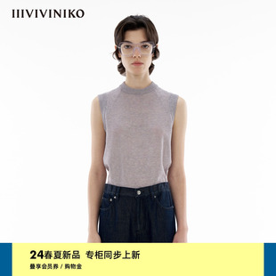 针织背心女C421224617E 简约宽松挖肩无袖 新款 IIIVIVINIKO2024夏季