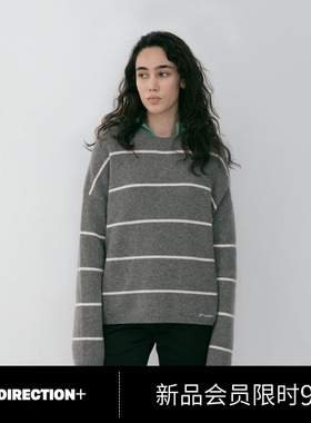 NO DIRECTION+ 休闲学院风圆领条纹针织衫N610104607A