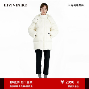 立领直筒鸭绒羽绒服M449114130D IIIVIVINIKO冬新款 重磅塔夫绸