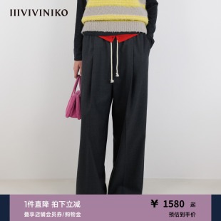 IIIVIVINIKO2025冬新款 子女M540820143D 休闲通勤直筒抽绳长裤