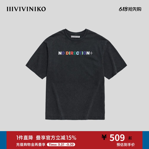 NO DIRECTION+ 水洗复古短袖T恤N530501301B