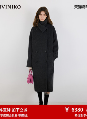 IIIVIVINIKO2025冬新款简约时髦围裹式立领大衣女M549021110E