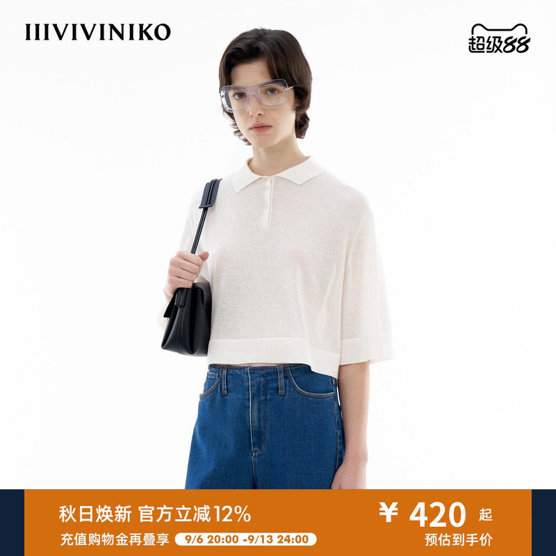 polo领短袖针织衫IIIVIVINIKO图片