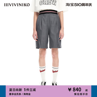 IIIVIVINIKO春夏新品 羊毛混纺百慕大休闲运动中裤 子女M310810112B