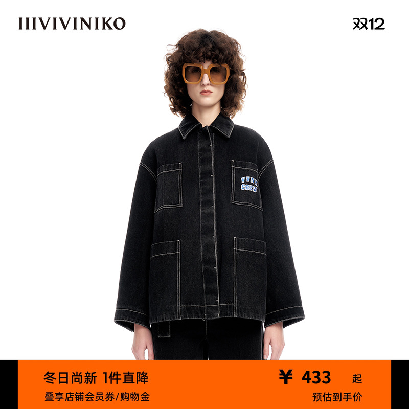 IIIVIVINIKO宽松个性牛仔外套
