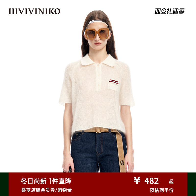 IIIVIVINIKO薄款短袖针织衫
