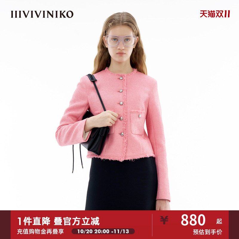 IIIVIVINIKO夏季新款经典复古小香风西装外套女M422712150C