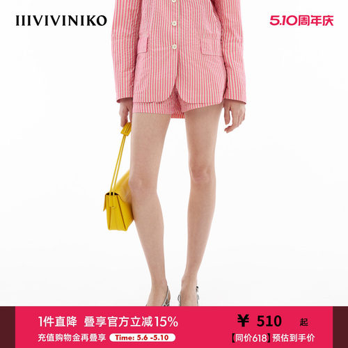 条纹休闲短裤IIIVIVINIKO