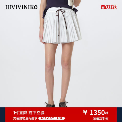 IIIVIVINIKO2026夏季新款运动感抽绳百褶裙裤子女M620827114C
