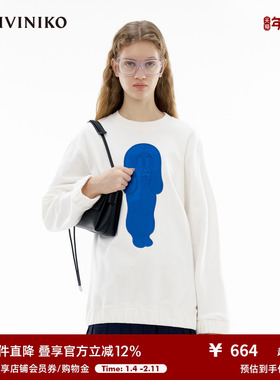 IIIVIVINIKO春季新款「BERTO FOJO联名系列」全棉休闲印花卫衣女
