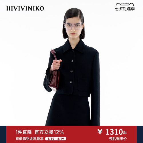 双面缎翻领短外套IIIVIVINIKO