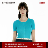 立体罗纹针织开衫 IIIVIVINIKO2025夏新款 气质修身 女B520216647C