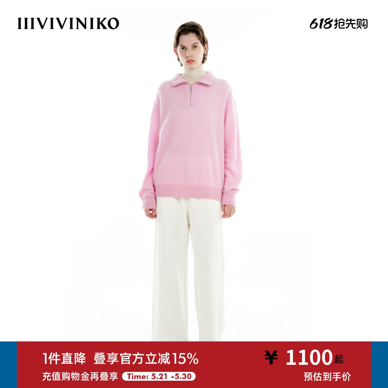 IIIVIVINIKO冬季新品“羊绒”高领多巴胺套头针织衫女M340138645C
