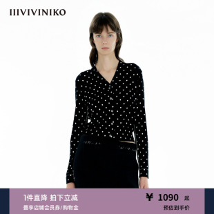 IIIVIVINIKO2025春新款 女M510234615A 波点印花打底衫