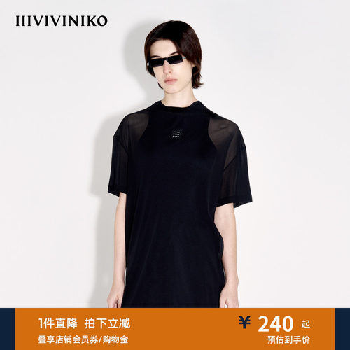 【设计师款】夏季新款简约宽松网眼长罩衫T恤女J420558355C