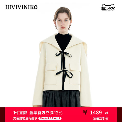海军领箱型毛呢大衣IIIVIVINIKO