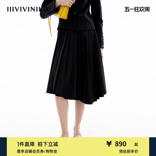 IIIVIVINIKO不对称百褶裙