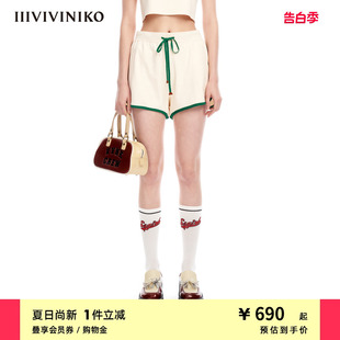 子女M323818602D 百搭撞色边罗纹休闲运动短裤 新品 IIIVIVINIKO夏季