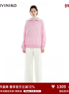 IIIVIVINIKO冬季新品“羊绒”高领多巴胺套头针织衫女M340138645C