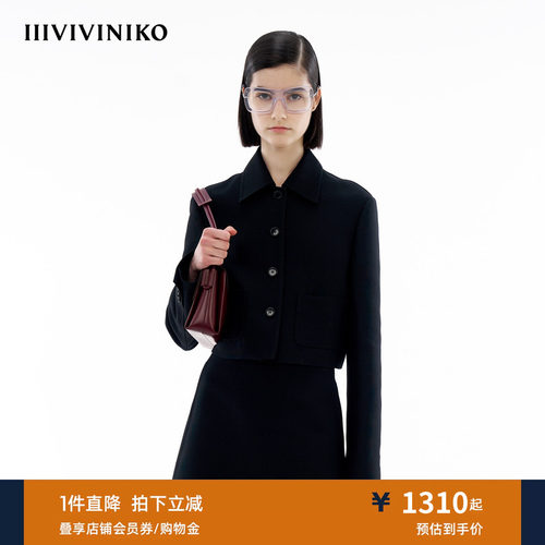 双面缎翻领短外套IIIVIVINIKO
