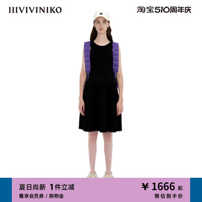 IIIVIVINIKO无袖百褶连衣裙