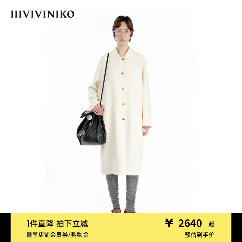 衬衫领毛呢大衣IIIVIVINIKO