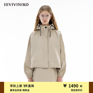 IIIVIVINIKO春季 风衣外套女M410903148B 新款 简约宽松运动A型短款