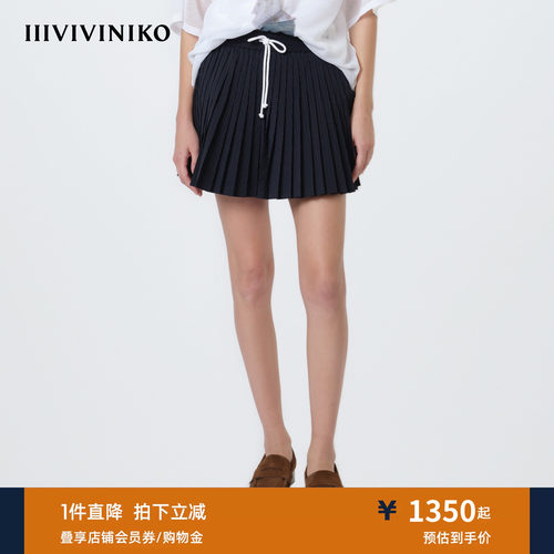 IIIVIVINIKO2026夏季新款运动感抽绳百褶裙裤子女M620827114C