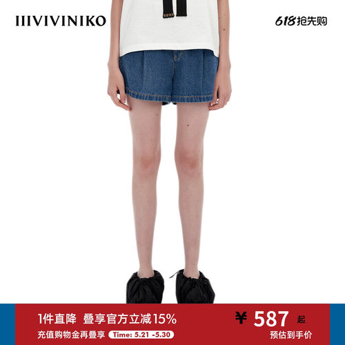 IIIVIVINIKO天丝牛仔短裤
