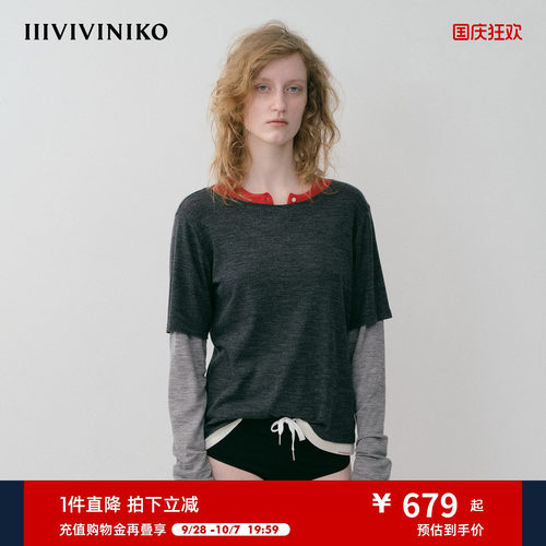 NO DIRECTION+ 混纺慵懒时髦假两件针织打底衫N534012321B21