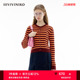 多巴胺条纹针织开衫 新款 IIIVIVINIKO春季 女C410229610B 丝光棉